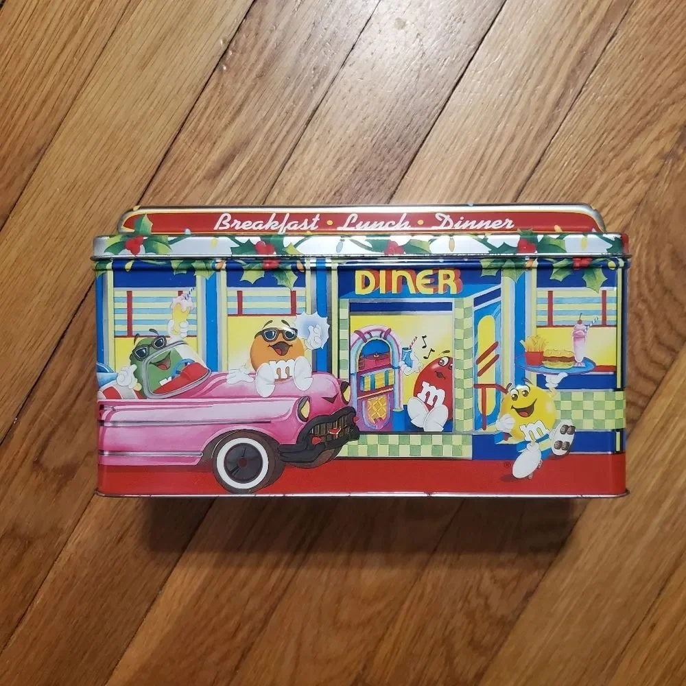 M&M's brand Christmas‎ village series number 4 limited edition vtg diner tin